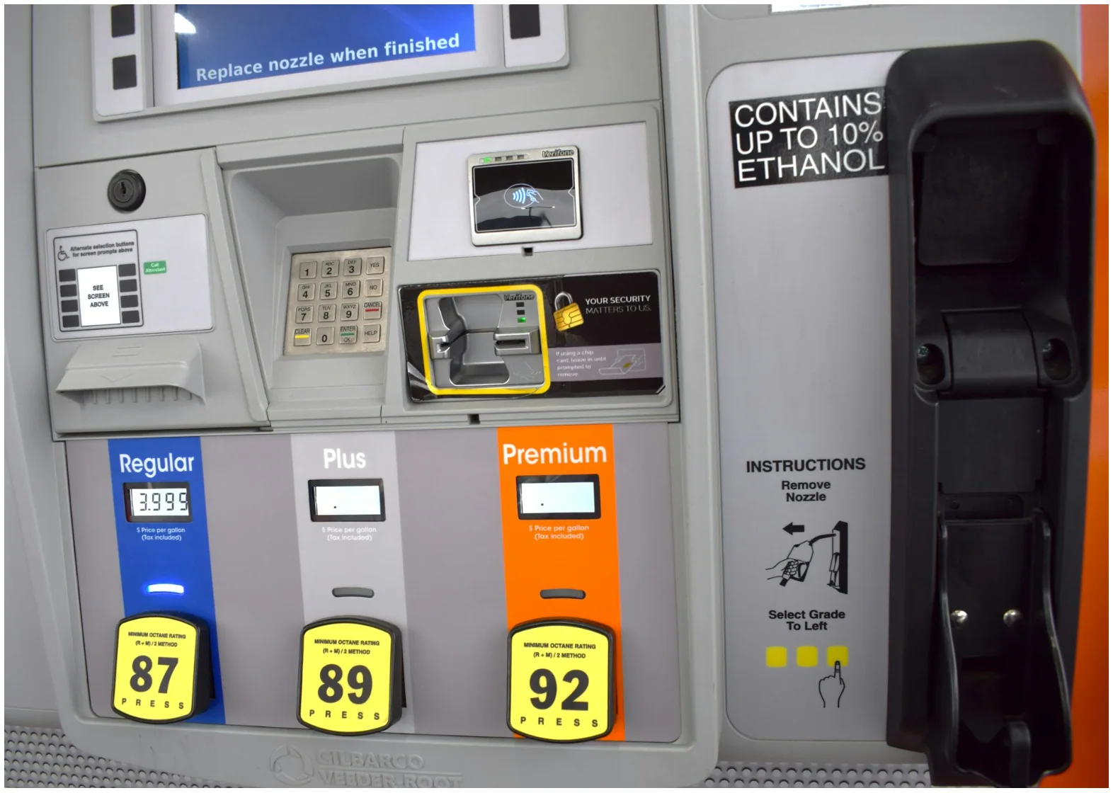 Gas station payment terminal connected to petroleum forecourt data and EMV communication infrastructure