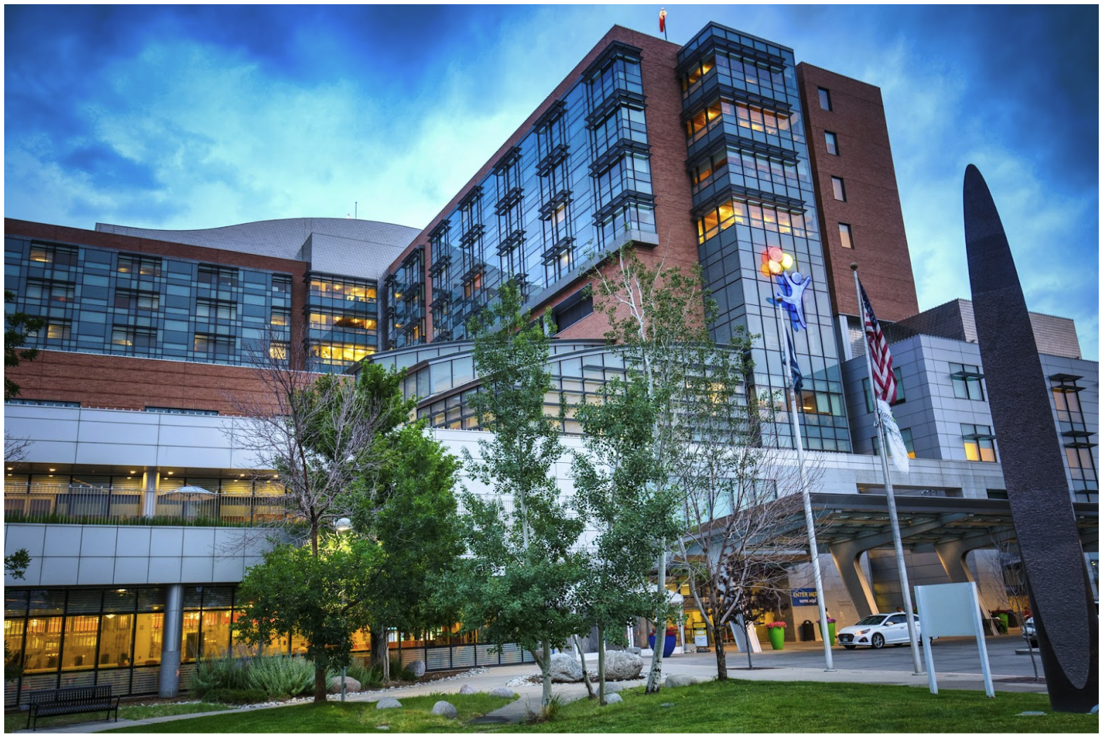 Commercial building campus connected by outdoor network infrastructure, illustrating LAN cable distance planning across large-scale Cat6 installations