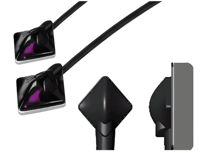 A black IR cable with a Designer Emitter Shield (model XAN-28DES) from Windy City Wire, featuring advanced infrared technology for precise AV system control and streamlined cable management